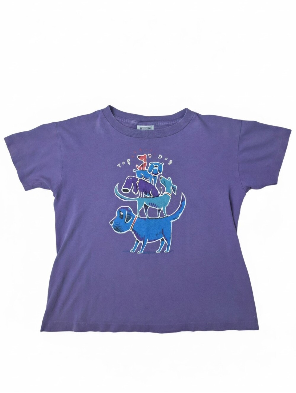 Vintage 90s Harborside Graphics Top Dog T Shirt Purple Single Stitch Medium